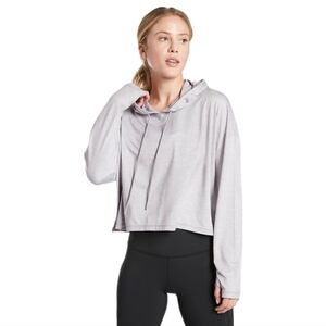 Athleta Women's Norwegian Heather Gray‎ Uptempo Short Pullover Hoodie Medium